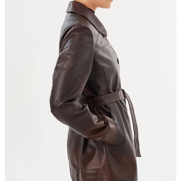 LAMARQUE COLLECTION MARLOWE | LEATHER TRENCH COAT - Picture 7 of 9